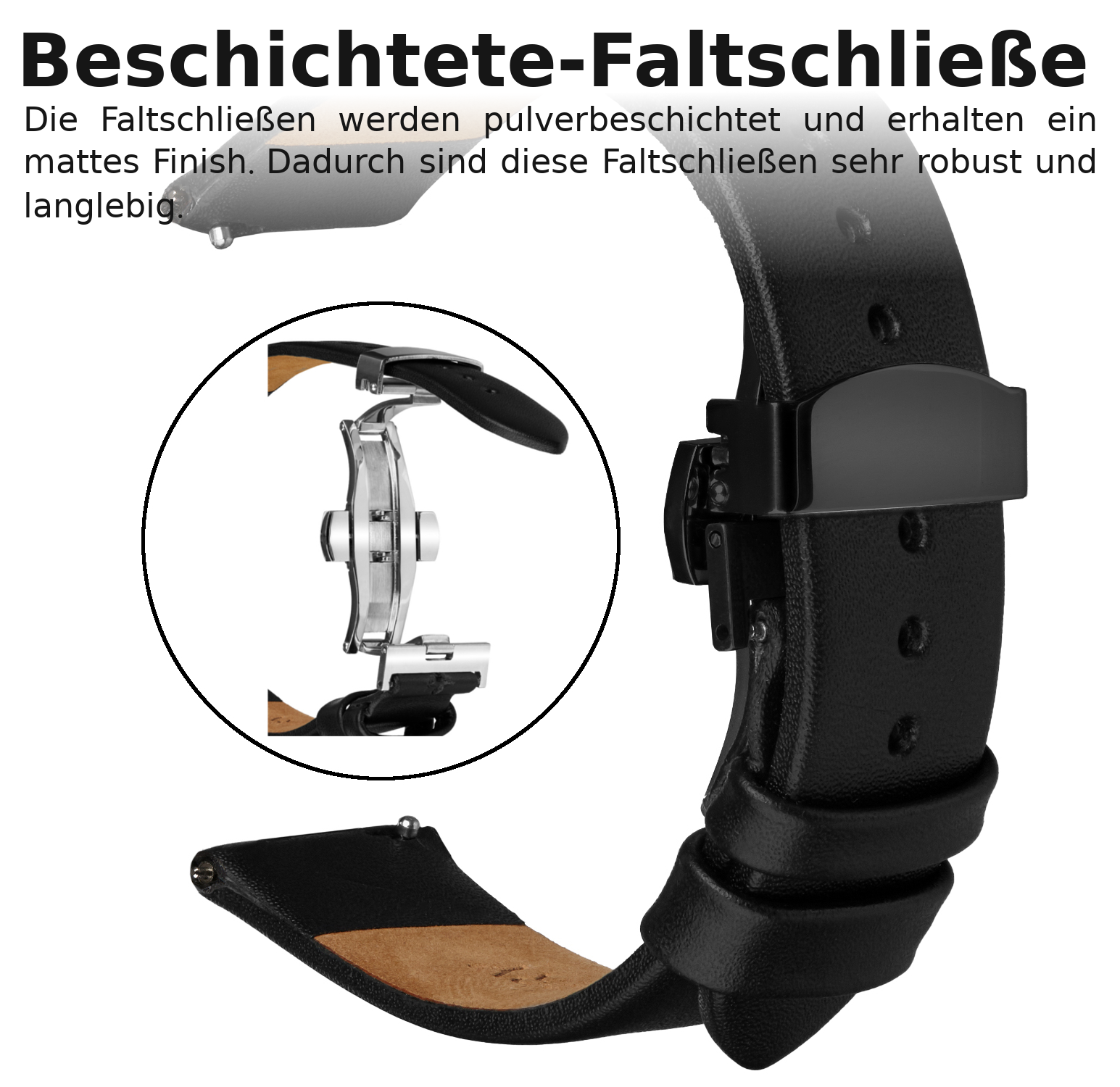 Wildery Ersatz Lederarmband mit Faltschließe für alle Samsung Watch Modelle