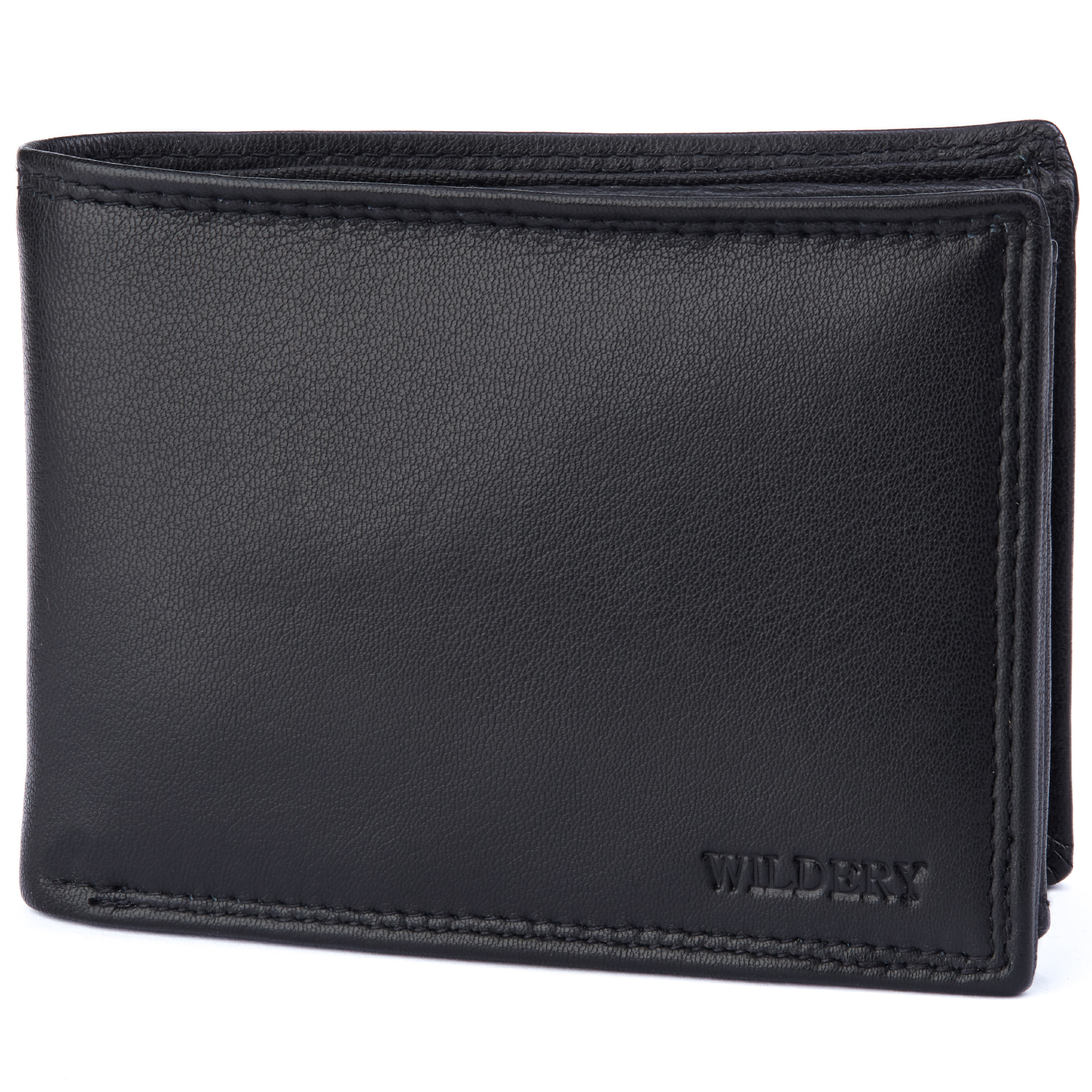 Herren Geldbörse mit RFID und NFC Schutz im Querformat in schlichtem schwarz