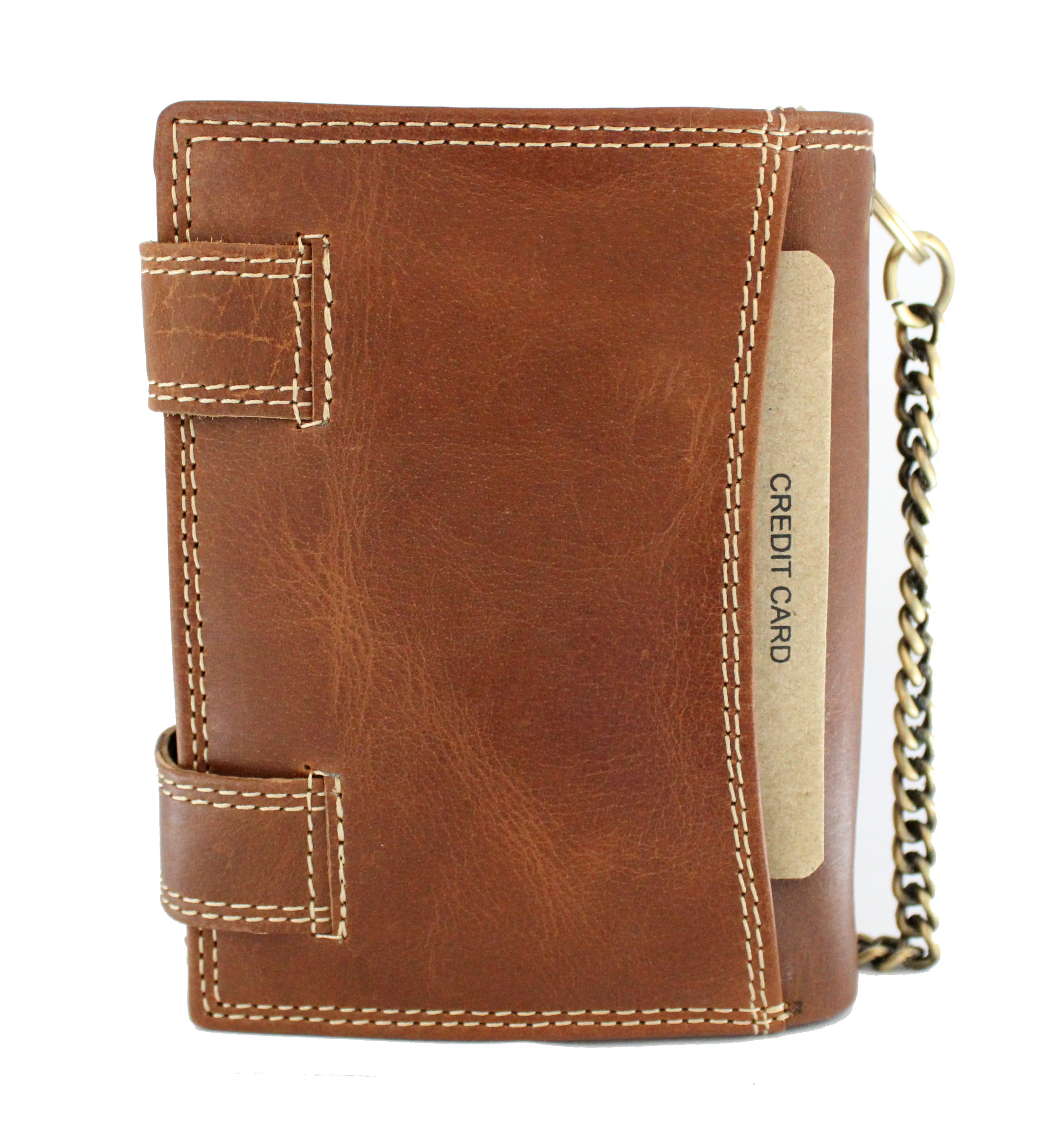 Herren Voll Leder Geldbörse mit RFID und NFC Schutz mit Sicherheitskette