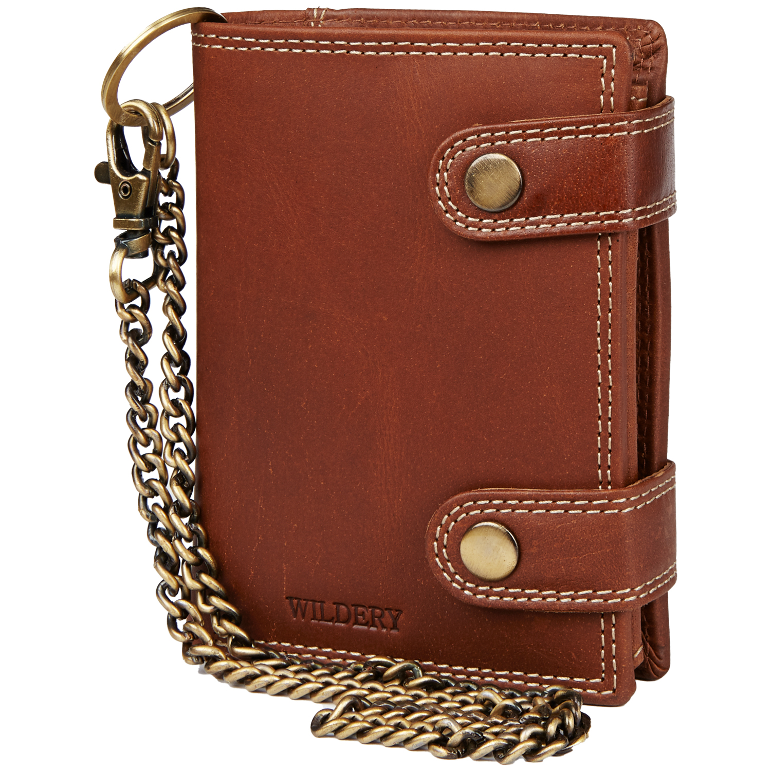 Wildery® Premium Leder Bikergeldbörse mit Kette
