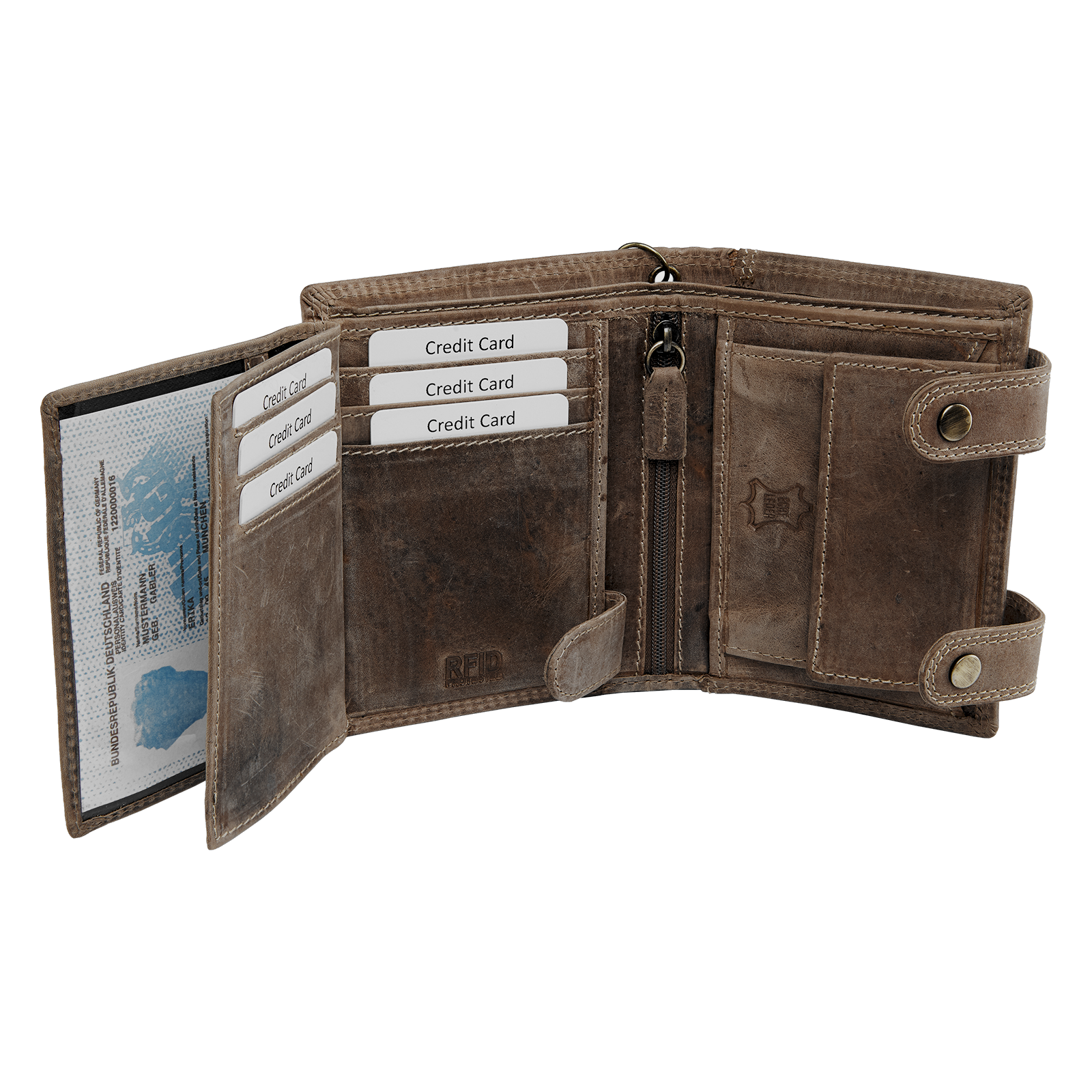 Wildery® Premium Leder Bikergeldbörse mit Kette