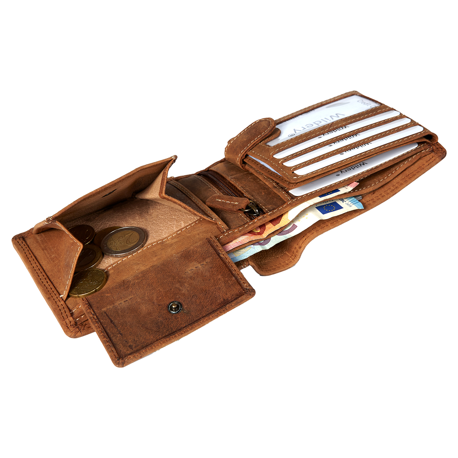 Herren Vintage Voll Leder Geldbörse mit RFID und NFC Schutz im Querformat