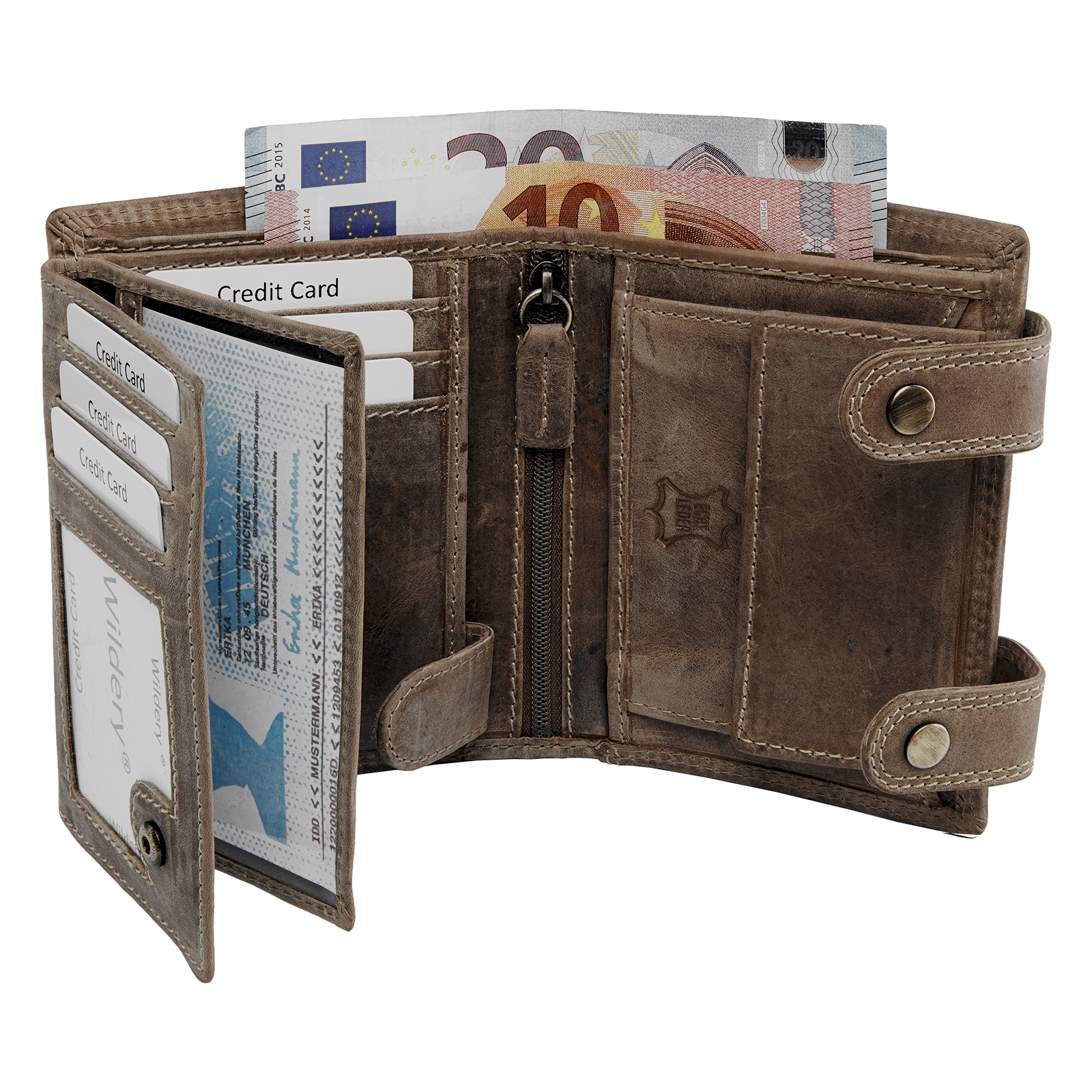 Wildery® Premium Leder Bikergeldbörse mit Kette