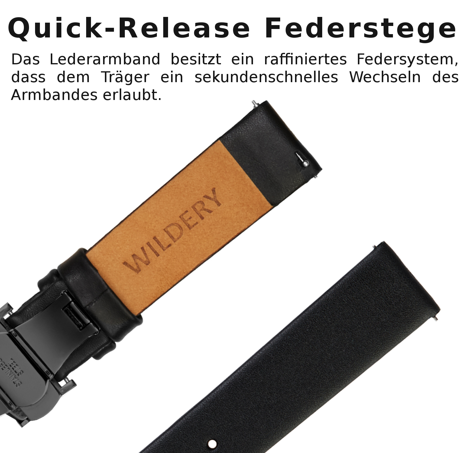 Wildery Ersatz Lederarmband mit Faltschließe für alle Samsung Watch Modelle