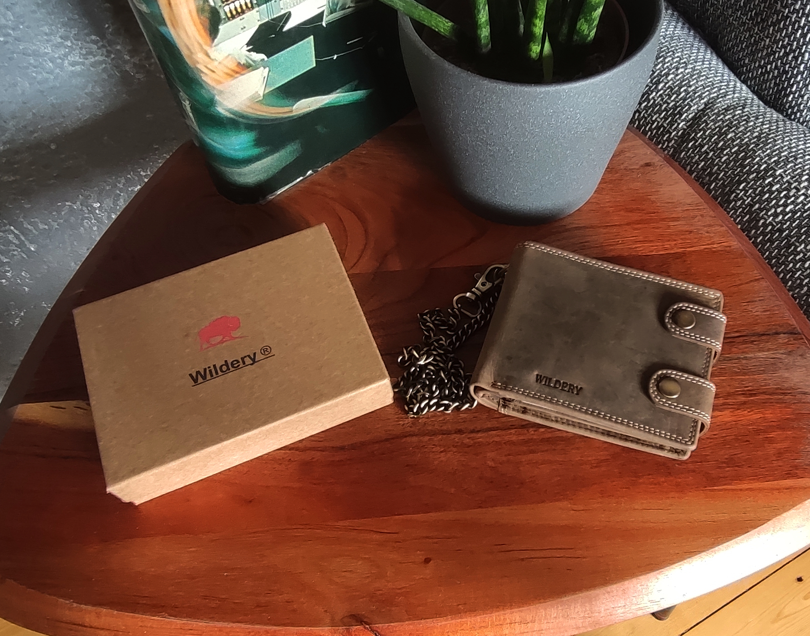 Wildery® Premium Leder Bikergeldbörse im Querformat