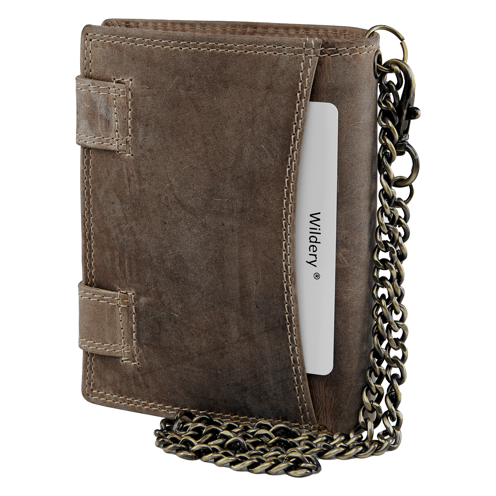 Wildery® Premium Leder Bikergeldbörse mit Kette