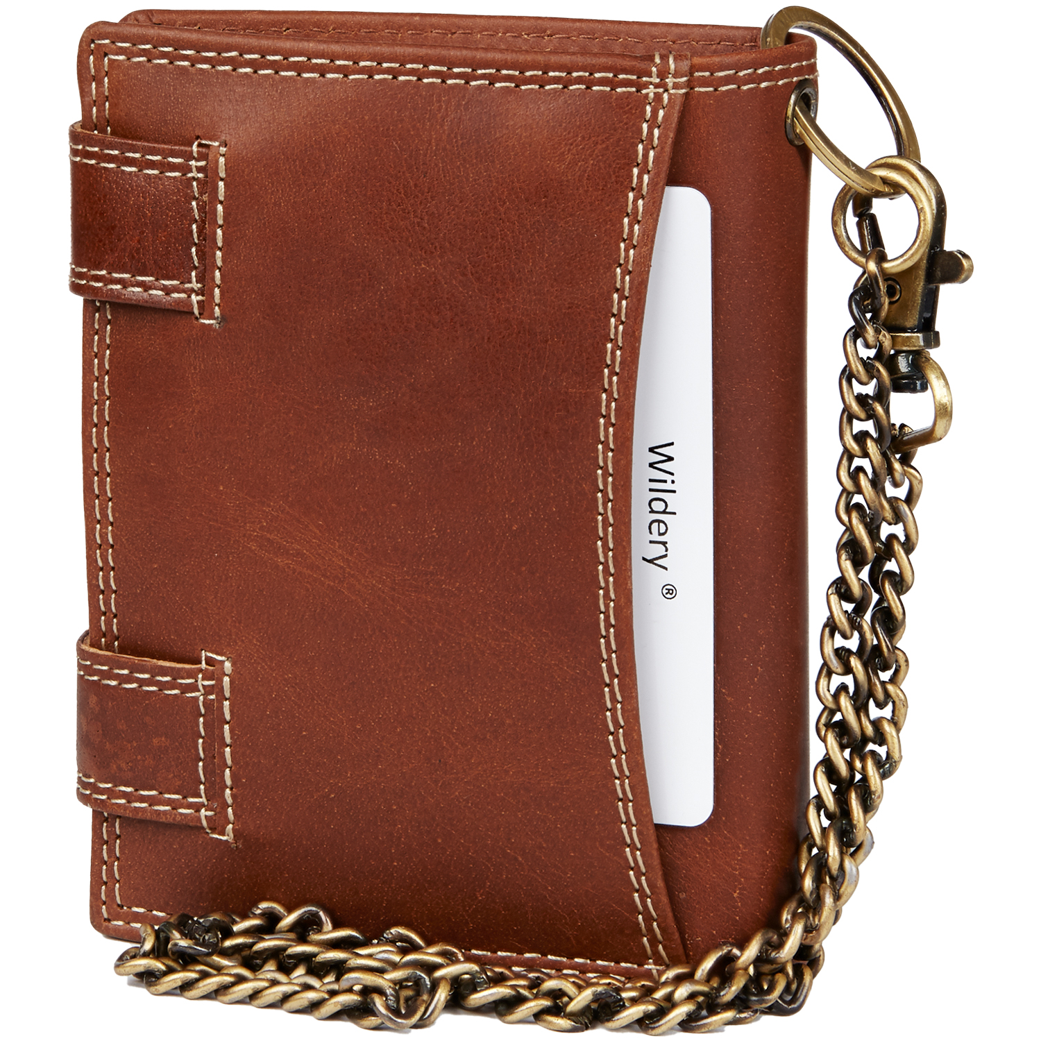 Wildery® Premium Leder Bikergeldbörse mit Kette