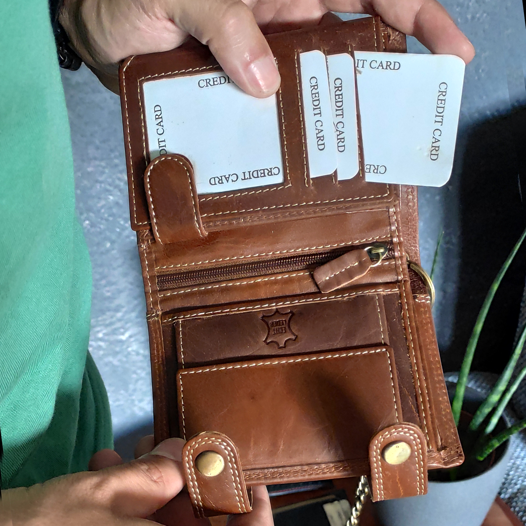 Wildery® Premium Leder Bikergeldbörse mit Kette